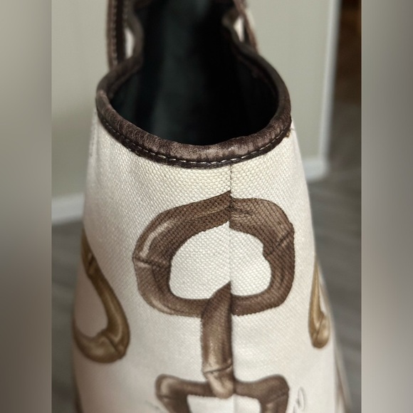 GUCCI VINTAGE Bamboo Link Tote Bag Pristine w Dustbag NEW LISTING - Picture 2 of 14